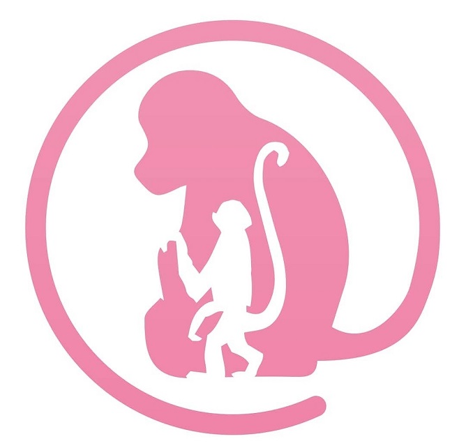 Logo roze aapjes nu opvierhoog