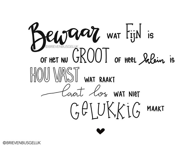 Gedicht Bewaar wat fijn is sfeermaker Brievenbusgeluk