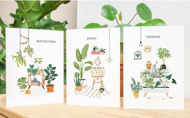 Verhuis-, geboorte- en felicitatie kaarten vanStudio Kuukeluus