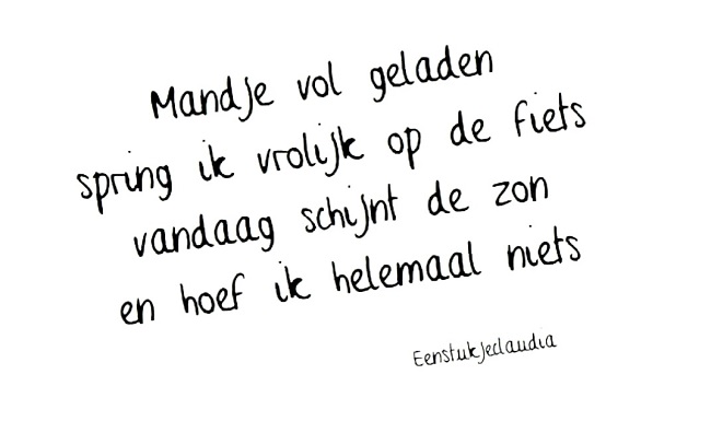 Mandje op de fiets - Versjes van Claudia