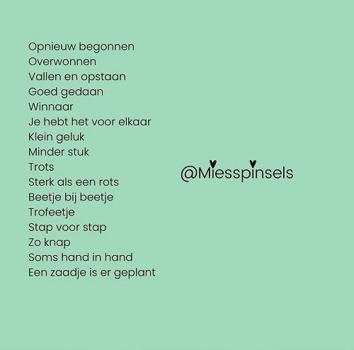Opnieuw Gedicht Miesspinsels - Platform Zettje goede richting