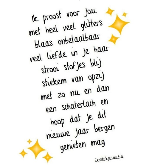 Een stukje Claudia nieuwjaars gedicht