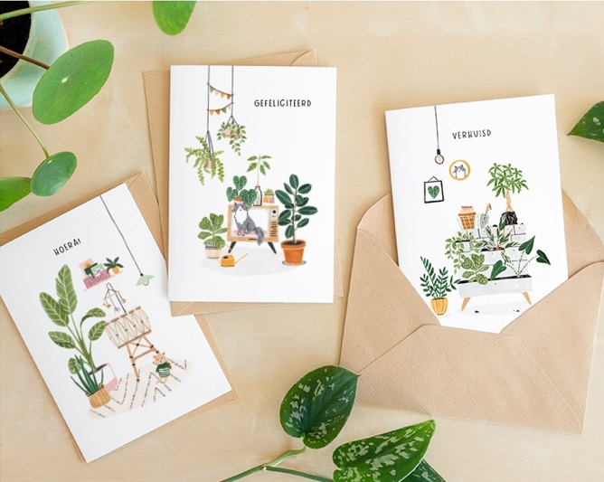 Kaartensetje Illustratie Studio Kuukeluus Sfeermaker Zettje in de goede richting platform