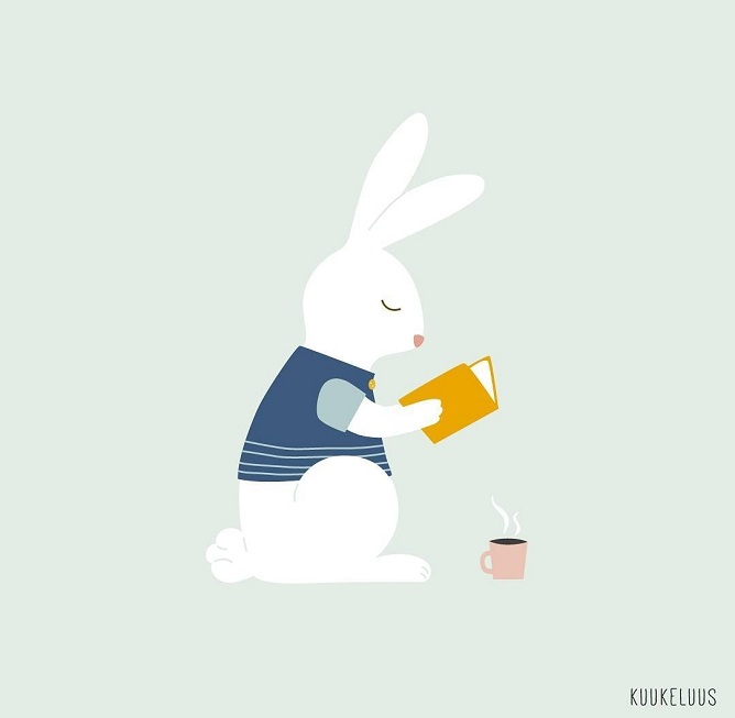 Lezende haas Illustratie Studio Kuukeluus Sfeermaker Zettje platform