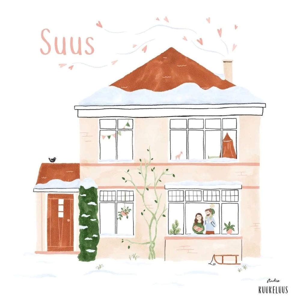 geboortekaartje op maat Suus - Studio Kuukeluus