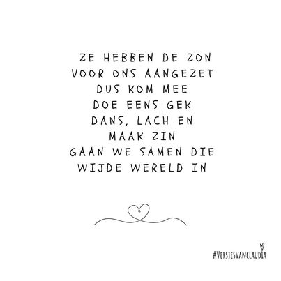 Een stukje Claudia-versjes van Claudia- De zon aangezet