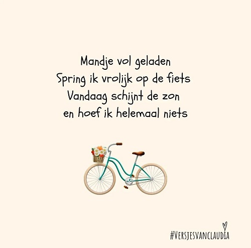 Vertraag met een fietsritje of met mooie versjes - Fiets Versjes van Claudia Platform Zettje goede richting
