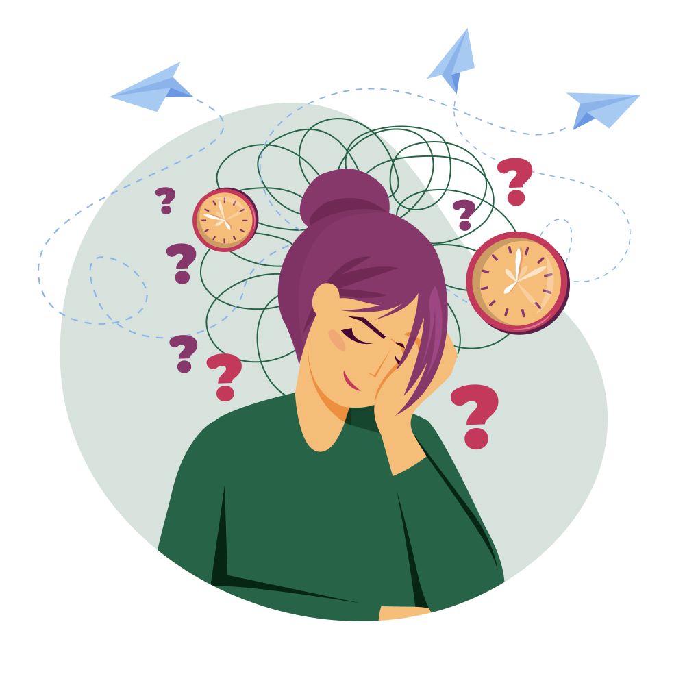 Dit alles is precies waarom er dus geen werkgever is die mij aan gaat nemen, mijn dagen zijn veel te grillig, - illustratie van overprikkeld hoofd - blog april Waar een wil is is niet altijd een weg - Werken-kunnen-willen-afgekeurd