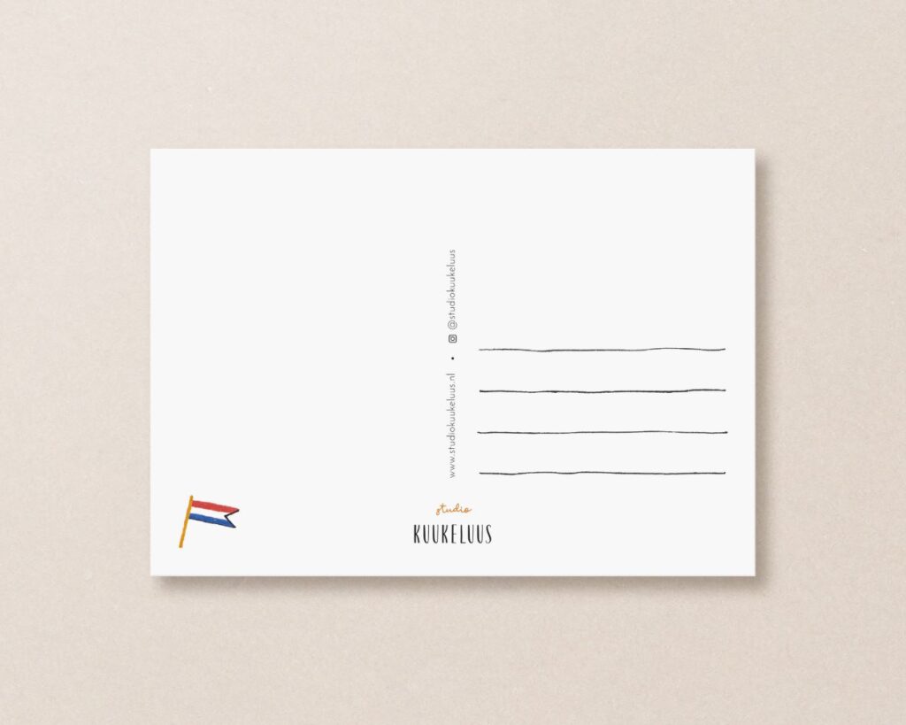 achterzijde - Oranje tompouce illustratie Studio Kuukeluus