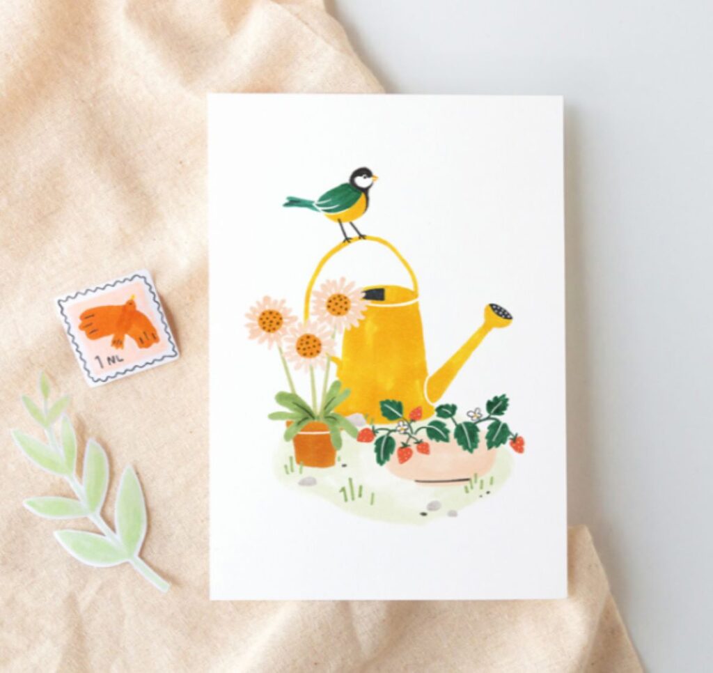 kaart koolmees met decoratie materiaal - Studio Kuukeluus