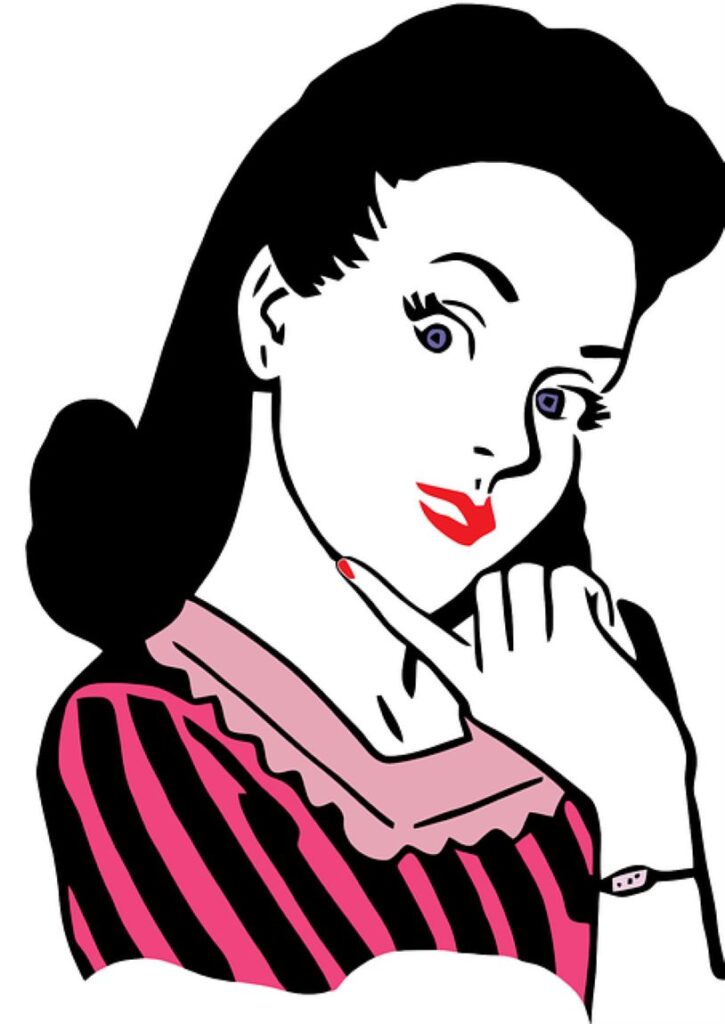 Challenge vraag Doe je je weleens anders voor dan je bent - illustratie vrouw bedenkelijk kijkend