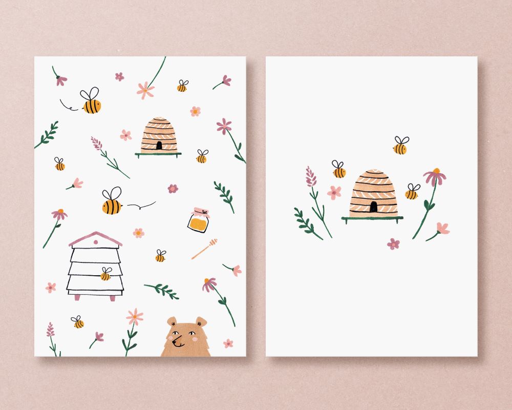 postcard set bijtjes - Studio Kuukeluus