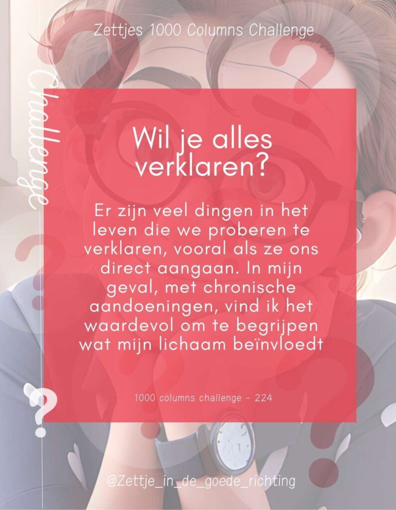 Wil je alles verklaren 1000 vragencolumns challenge